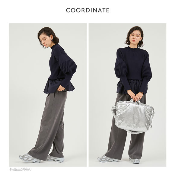 エミ ペプラム裾ニットドッキングトップス emmi