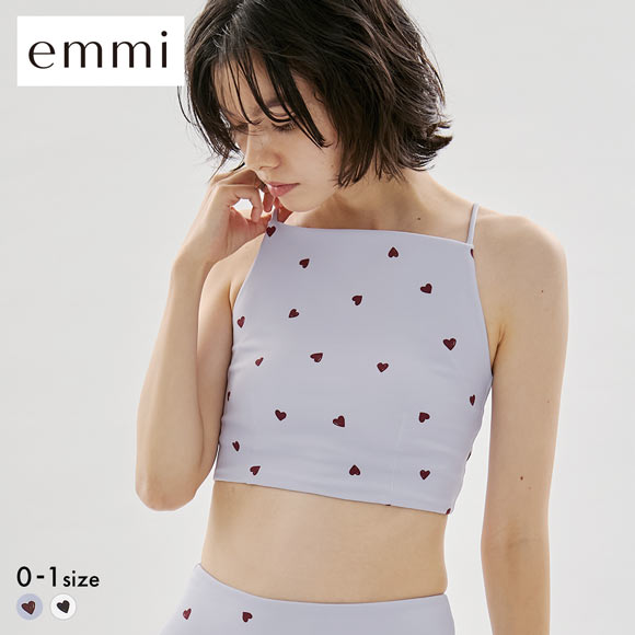 エミ HEART ハートパターンブラトップ UVカット 接触冷感 emmi