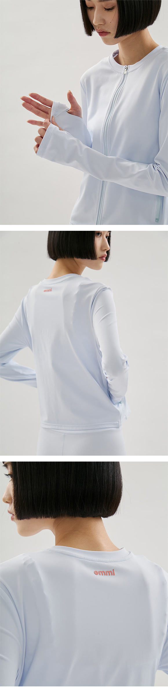 エミ Sustainaretch ジップアップトップス UVカット 接触冷感 emmi サステナレッチ