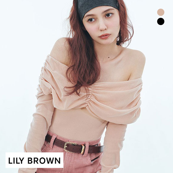 ショルダーレースアップボレロカーデ LILY BROWN リリーブラウン LILY BROWN（リリーブラウン）の「ショルダーレースアップボレロカーデ