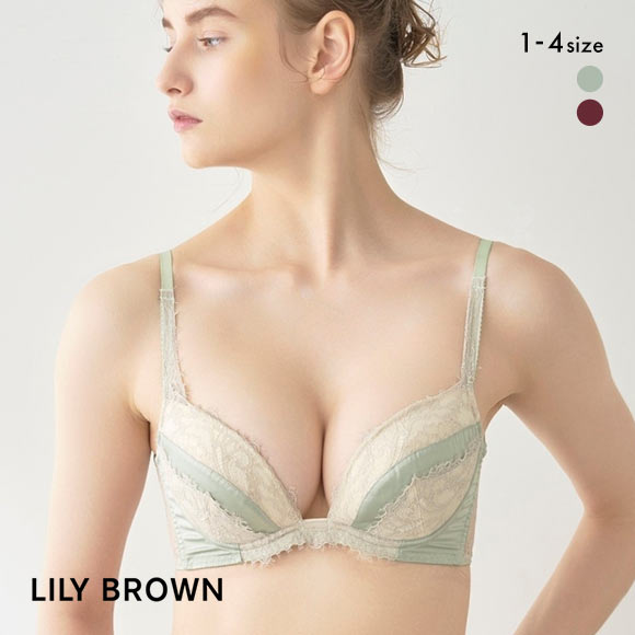 リリーブラウン LILY BROWN サテン アイラッシュレース ブラ