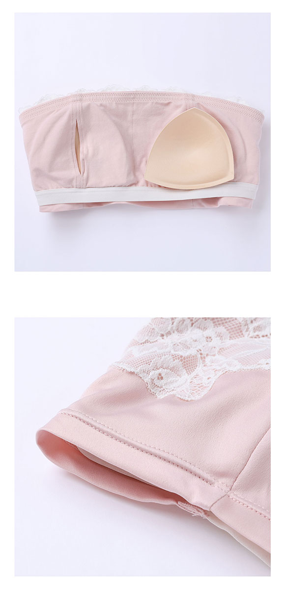 リリーブラウン ランジェリー バックシャンサテンストラップレスブラ LILY BROWN Lingerie