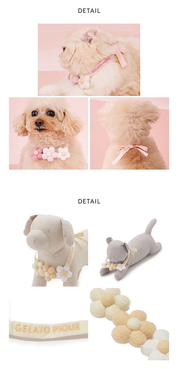 ジェラートピケ CAT&DOG スムーズィーフラワーモチーフチョーカー