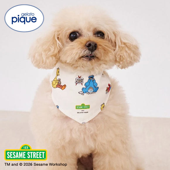 ジェラートピケ CAT&DOG SESAME STREET バンダナ セサミストリート