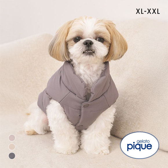 ジェラートピケ 中綿ベスト ブルーカラー　Lサイズ gelato pique - ジェラートピケ 中綿ベスト ブルーカラー L