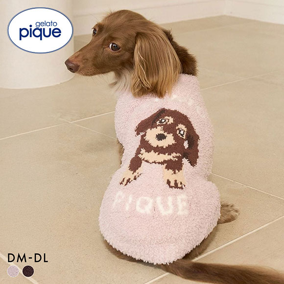 ジェラートピケ CAT&DOG ベビモコダックスフンドジャガードプルオーバー ジェラピケ gelato pique