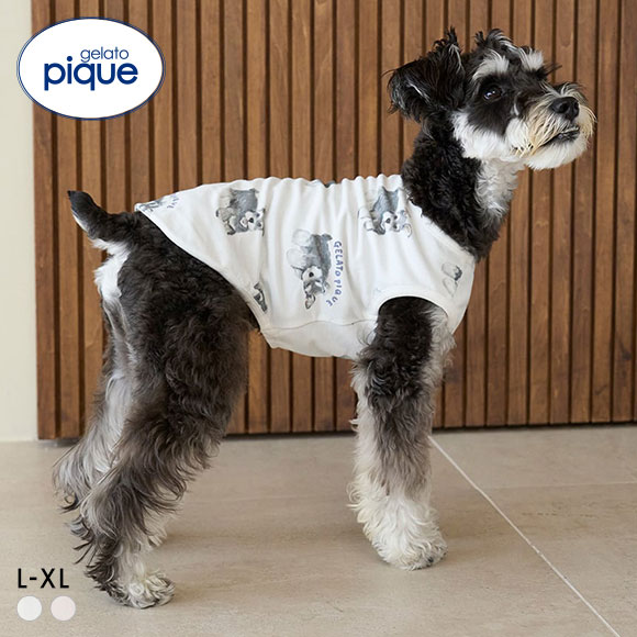 ジェラートピケ【CAT&DOG】シュナウザー柄カットソープルオーバー CAT&DOG】シュナウザー柄カットソープルオーバー(ウェア
