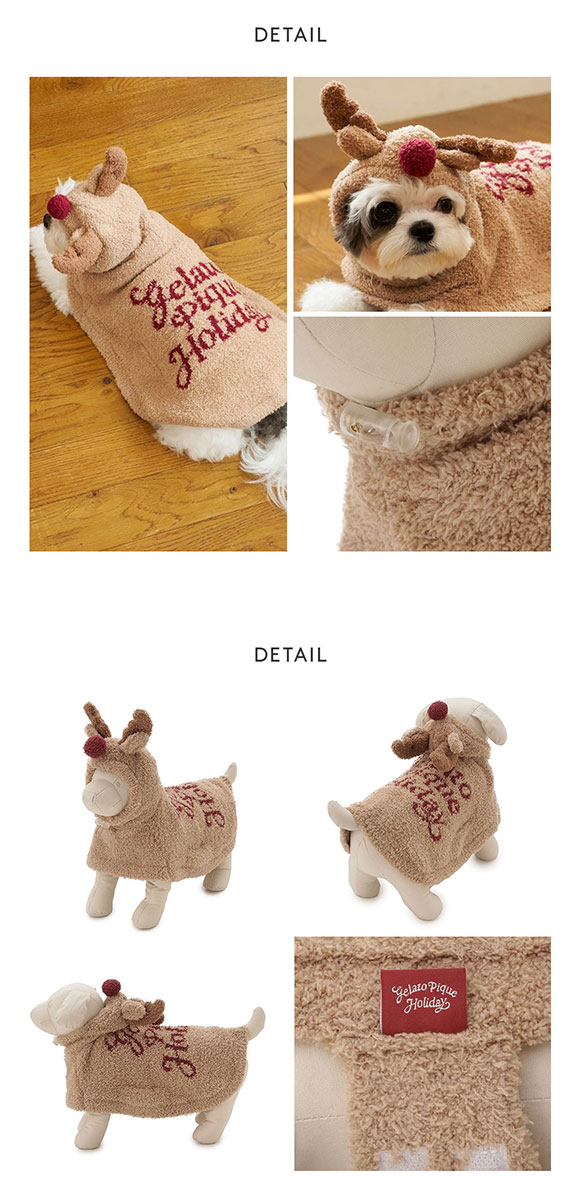 ジェラートピケ CAT&DOG HOLIDAY トナカイケープ ジェラピケ gelato pique