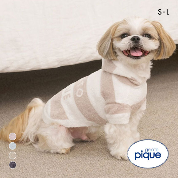 ジェラートピケ CAT&DOG スムーズィー2ボーダーフーディー ジェラピケ gelato pique S M L