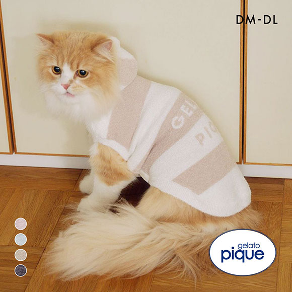 ジェラートピケ CAT&DOG スムーズィーダックスサイズ2ボーダーフーディー ジェラピケ gelato pique