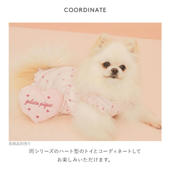 ジェラートピケ CAT&DOG Valentine ハート柄フリルワンピース