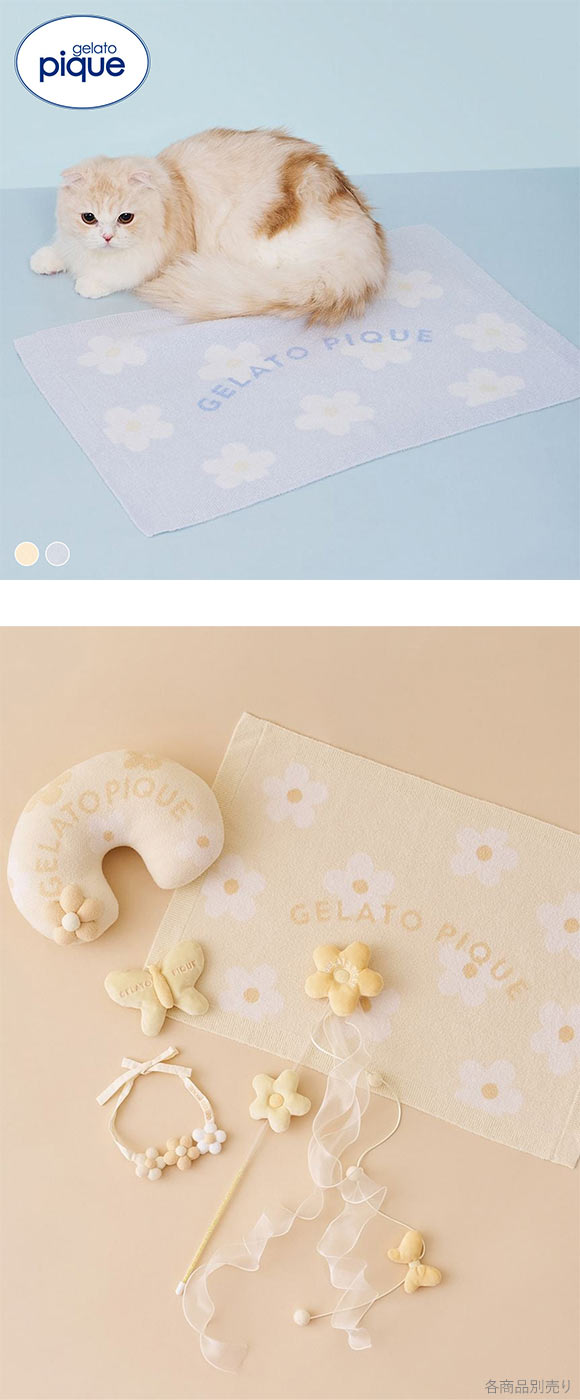 ジェラートピケ CAT&DOG スムーズィーフラワージャガードブランケット ジェラピケ gelato pique 猫の日