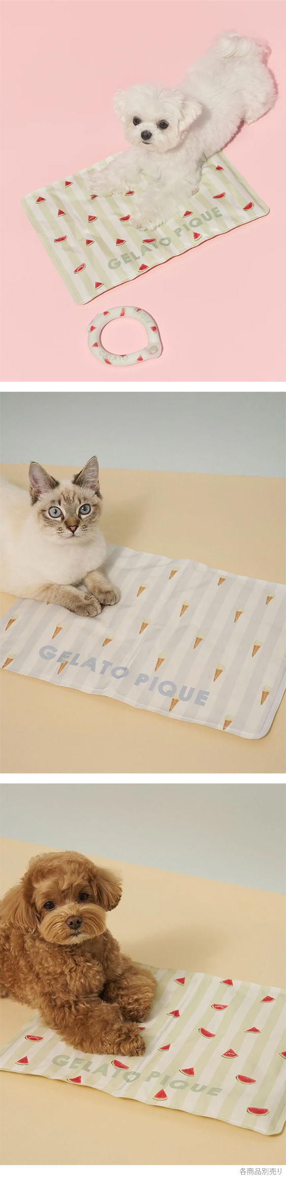ジェラートピケ CAT&DOG サマーモチーフ柄Coolingジェルマット ジェラピケ gelato pique