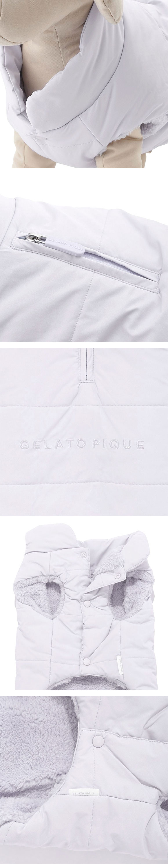ジェラートピケ CAT&DOG ラージサイズ中綿ベスト gelato pique