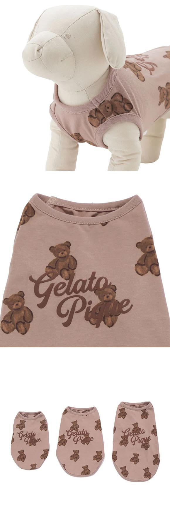 ジェラートピケ CAT&DOG ベア柄カットソープルオーバー ジェラピケ gelato pique