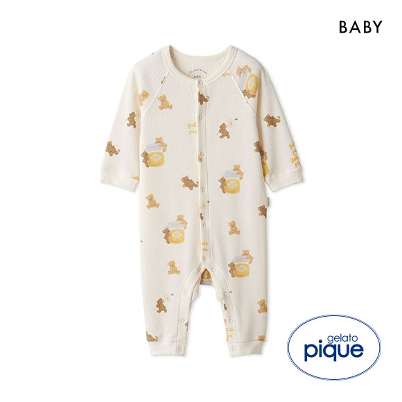 ジェラートピケ キッズアンドベイビー ベビー はちみつベア柄ロンパース ジェラピケ パジャマ ルームウェア gelato pique Kids＆Baby BABY