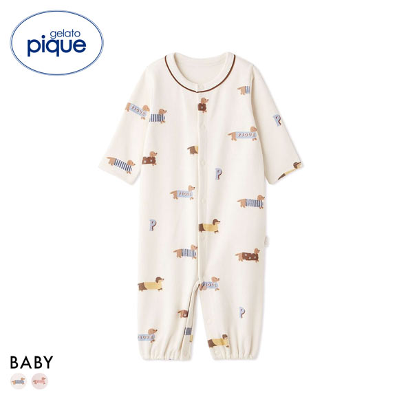 ジェラートピケ キッズアンドベイビー ベビー 新生児ダックスフンド柄2WAYオール ジェラピケ gelato pique Kids＆Baby BABY