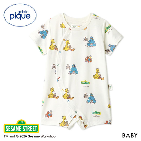 ジェラートピケ キッズアンドベイビー ベビー SESAME STREET 総柄