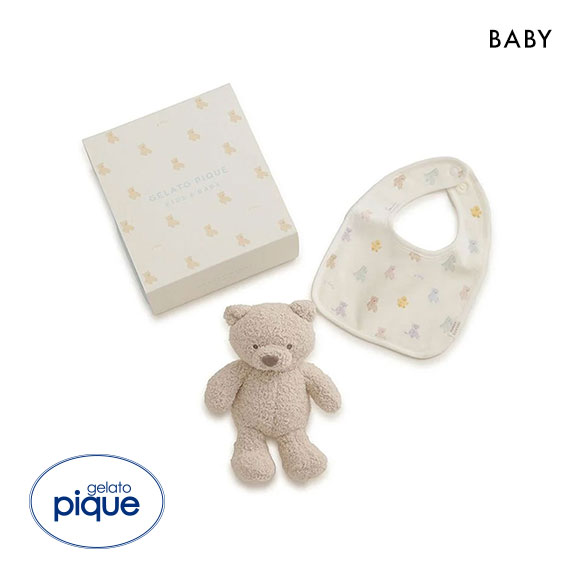 ジェラートピケ キッズアンドベイビー ベビー ベアぬいぐるみ&スタイ2点セット ギフトBOX ジェラピケ