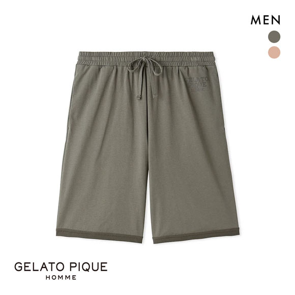 ジェラートピケ オム メンズ 接触冷感GIZAコットンハーフパンツ ジェラピケ パジャマ ルームウェア GELATO PIQUE HOMME