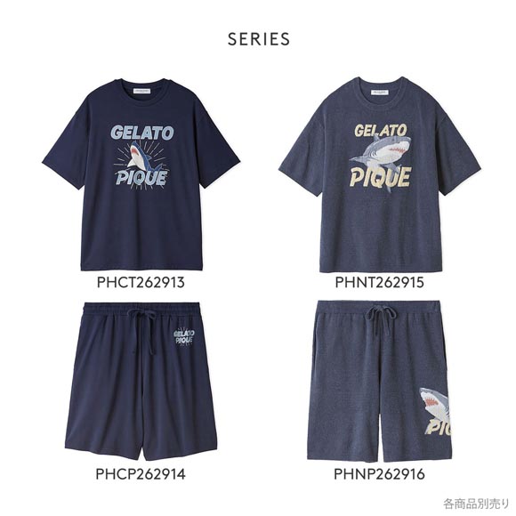 ジェラートピケ オム メンズ 接触冷感 レーヨンシャークハーフパンツ ジェラピケ パジャマ GELATO PIQUE HOMME