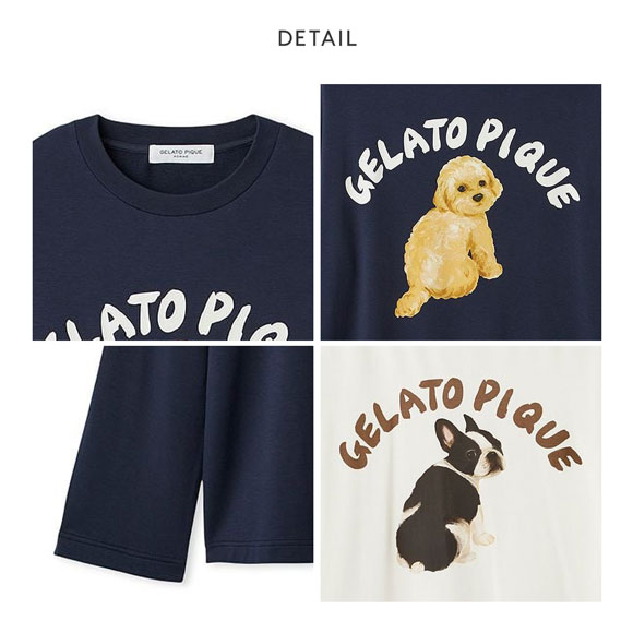 ジェラートピケ オム メンズ DOGワンポイントプリントロンT ジェラピケ パジャマ ルームウェア gelato pique HOMME