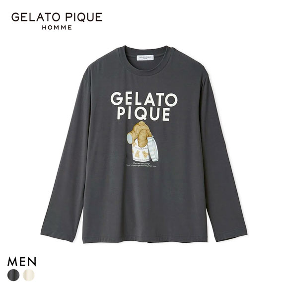ジェラートピケ オム メンズ レーヨンジェラートベアプリントロンT ジェラピケ ルームウェア gelato pique HOMME