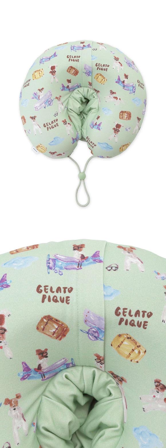 ジェラートピケ オム メンズ 接触冷感 PLANEDOG柄プリントフードネックピロー ジェラピケ GELATO PIQUE HOMME
