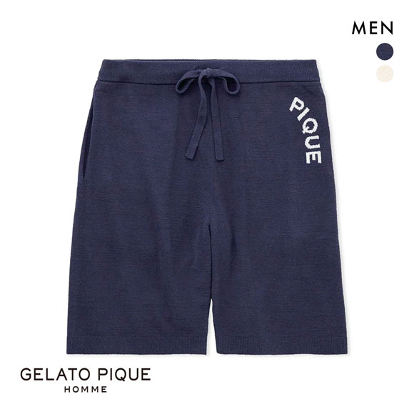 ジェラートピケ オム メンズ エアモコピケロゴジャガードハーフパンツ ジェラピケ パジャマ ルームウェア gelato pique HOMME