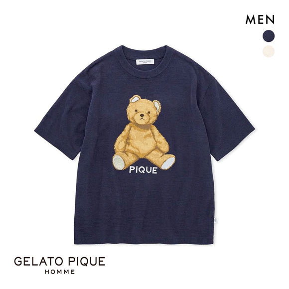 ジェラートピケ オム メンズ エアモコベアジャガードプルオーバー ジェラピケ パジャマ ルームウェア gelato pique HOMME
