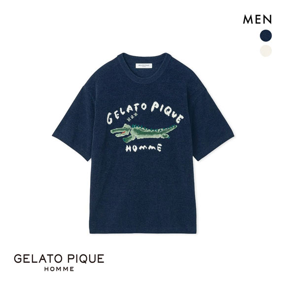 ジェラートピケ オム メンズ エアリーモコ ワニジャガードプルオーバー ジェラピケ パジャマ ルームウェア gelato pique HOMME
