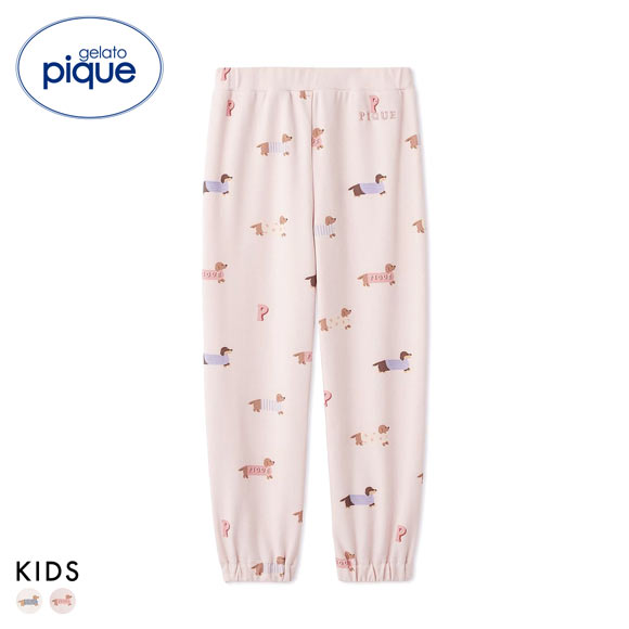 ジェラートピケ キッズアンドベイビー キッズ ダックスフンド柄ロング