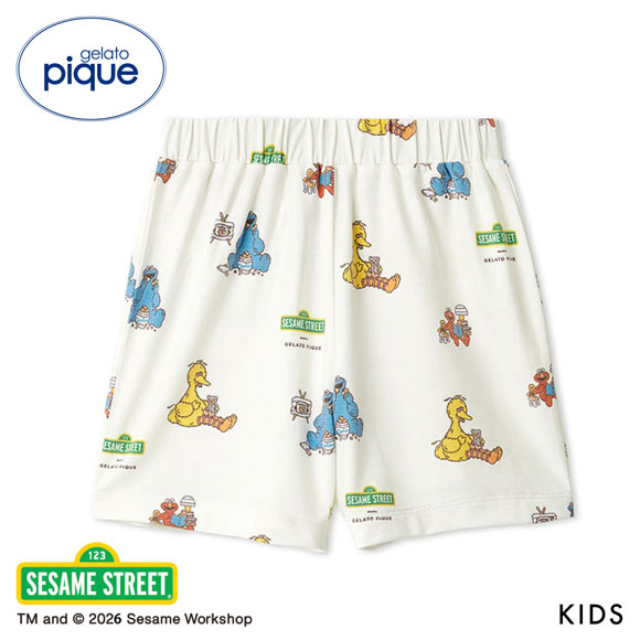 ジェラートピケ キッズアンドベイビー キッズ SESAME STREET 総柄
