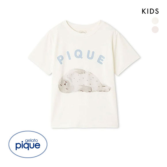 ジェラートピケ キッズアンドベイビー キッズ 接触冷感 あざらしワンポイントTシャツ ジェラピケ gelato pique Kids＆Baby KIDS