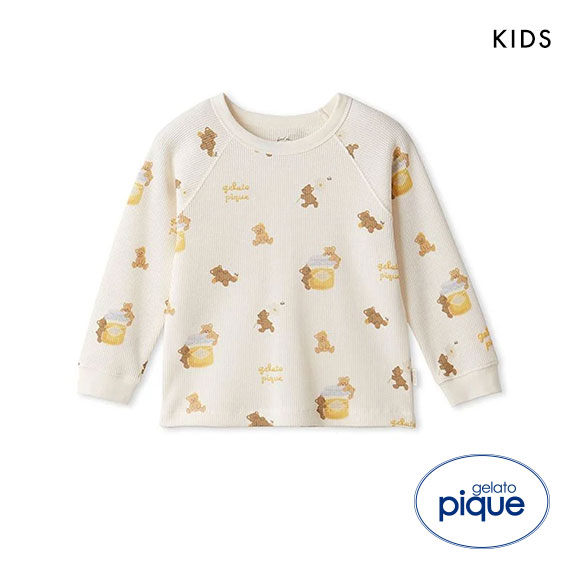 ジェラートピケ キッズアンドベイビー キッズ はちみつベア柄プルオーバー ジェラピケ ルームウェア パジャマ gelato pique Kids＆Baby KIDS