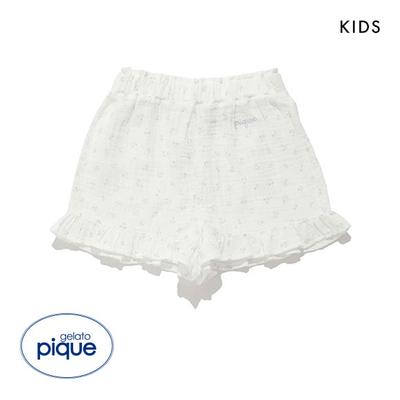ジェラートピケ キッズアンドベイビー 販路限定 キッズ リトルフラワー柄ガーゼショートパンツ ジェラピケ ルームウェア gelato pique Kids＆Baby