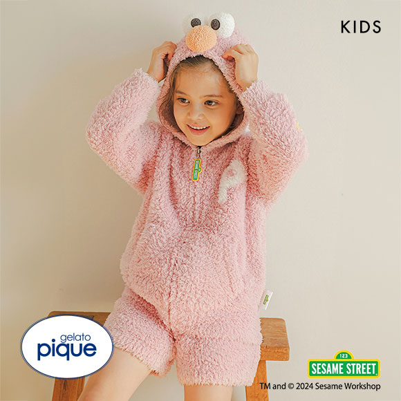 ジェラートピケ キッズアンドベイビー エルモ パーカ&ショートパンツセット ジェラピケ gelato pique Kids＆Baby SESAME STREET KIDS