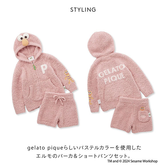 ジェラートピケ キッズアンドベイビー エルモ パーカ&ショートパンツセット ジェラピケ gelato pique Kids＆Baby SESAME STREET KIDS