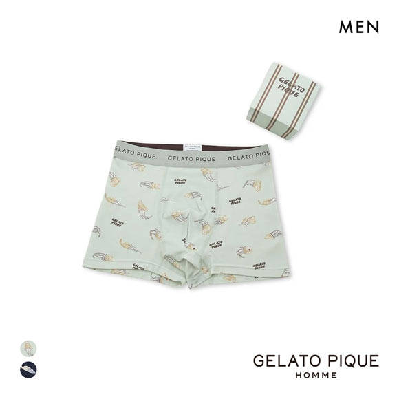 ジェラートピケ オム メンズ sleeping cat 総柄ボクサーパンツ