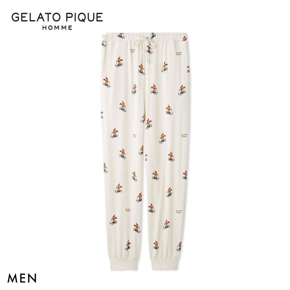 ジェラートピケ オム メンズ HOLIDAY ジェラートスキーベア柄ロングパンツ ジェラピケ パジャマ ルームウェア gelato pique HOMME