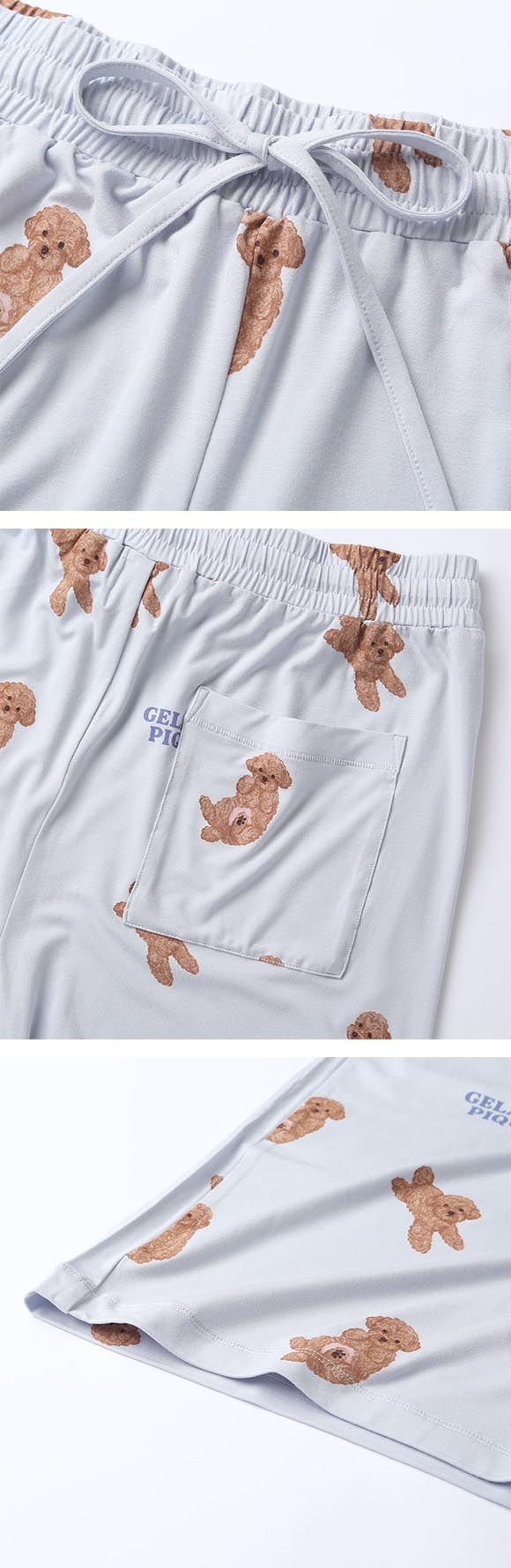 ジェラートピケ オム メンズ ドッグ柄ハーフパンツ ジェラピケ パジャマ ルームウェア GELATO PIQUE HOMME