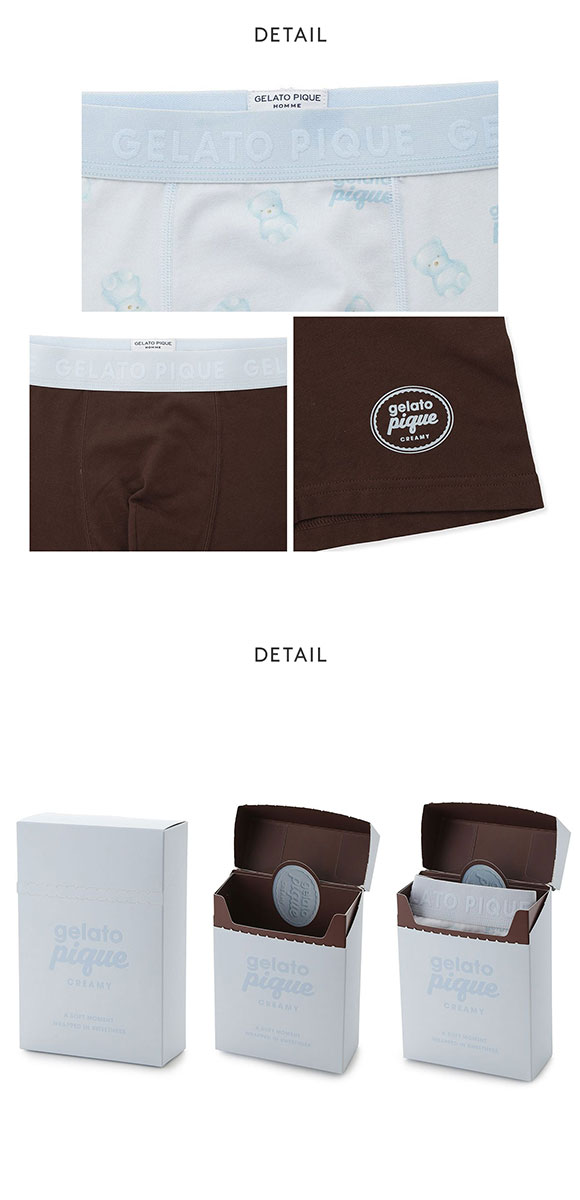 ジェラートピケ オム メンズ Valentine ボックス付きアイスベアボクサーパンツ2枚セット ジェラピケ GELATO PIQUE HOMME バレンタイン