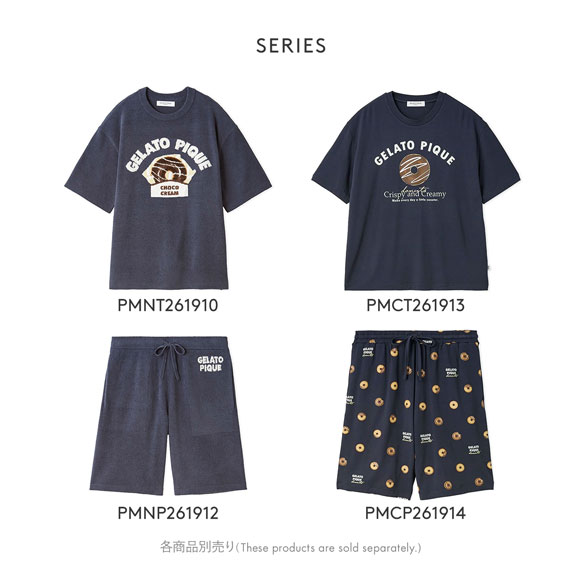 ジェラートピケ オム メンズ ドーナツ総柄ハーフパンツ ジェラピケ