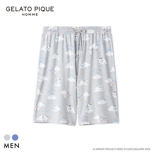 ジェラートピケ オム メンズ ドラゴンクエスト 総柄ハーフパンツ ジェラピケ パジャマ ルームウェア GELATO PIQUE DRAGON QUEST HOMME