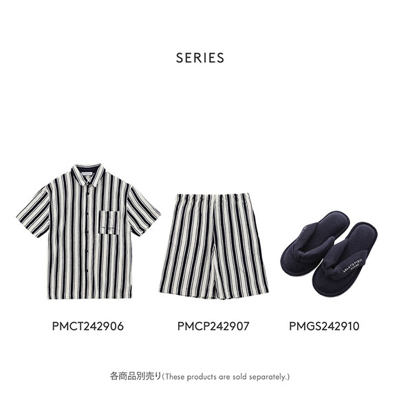 ジェラートピケ オム GELATO PIQUE メンズ 【HOMME】ストライプパイルシャツ ジェラピケ パジャマ ルームウェア