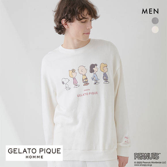 ジェラートピケ オム メンズ ピーナッツ 裏毛プルオーバー ジェラピケ