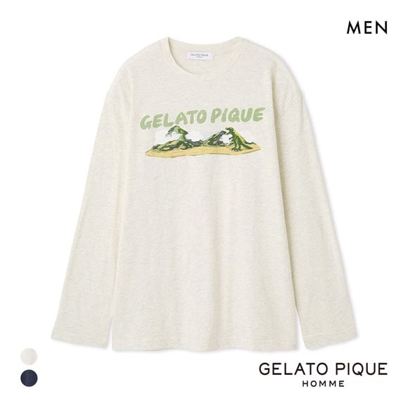 ジェラートピケ オム メンズ スラブダイナソーロンT ジェラピケ パジャマ ルームウェア gelato pique HOMME
