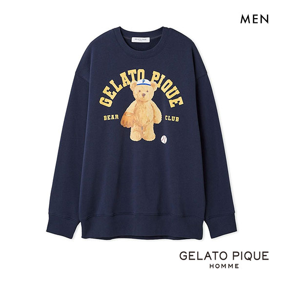 ジェラートピケ オム メンズ スポーティベア裏毛プルオーバー ジェラピケ パジャマ ルームウェア gelato pique HOMME