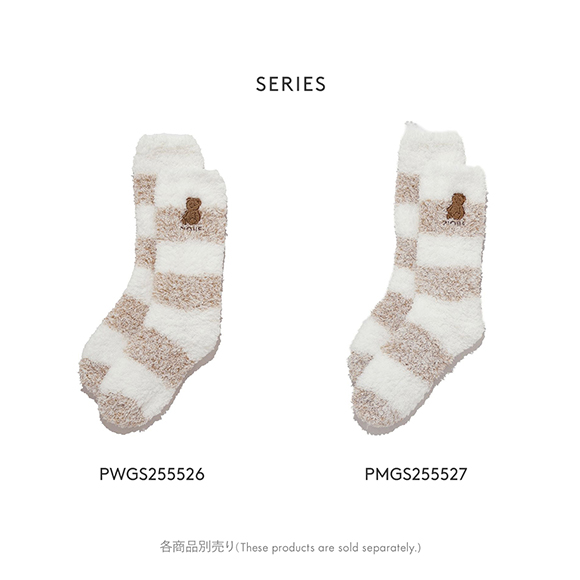 ジェラートピケ オム メンズ ベアさがらメランジ2ボーダーソックス ジェラピケ gelato pique HOMME