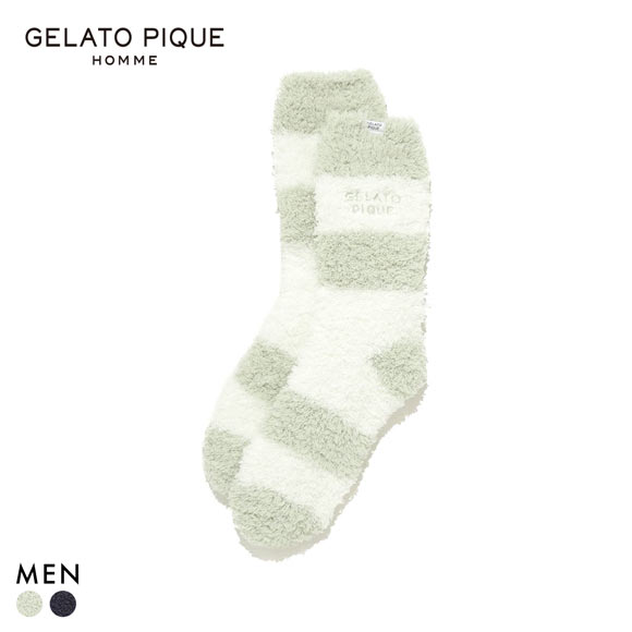 ジェラートピケ オム メンズ ジェラート2ボーダーソックス ジェラピケ gelato pique HOMME
